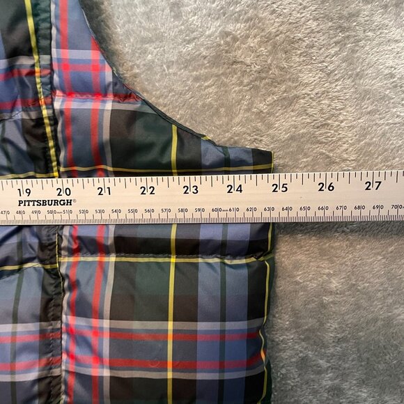 Lands End Women Green Tartan Plaid Down Full Zip Quilted Puffer Vest 1X - Picture 6 of 9